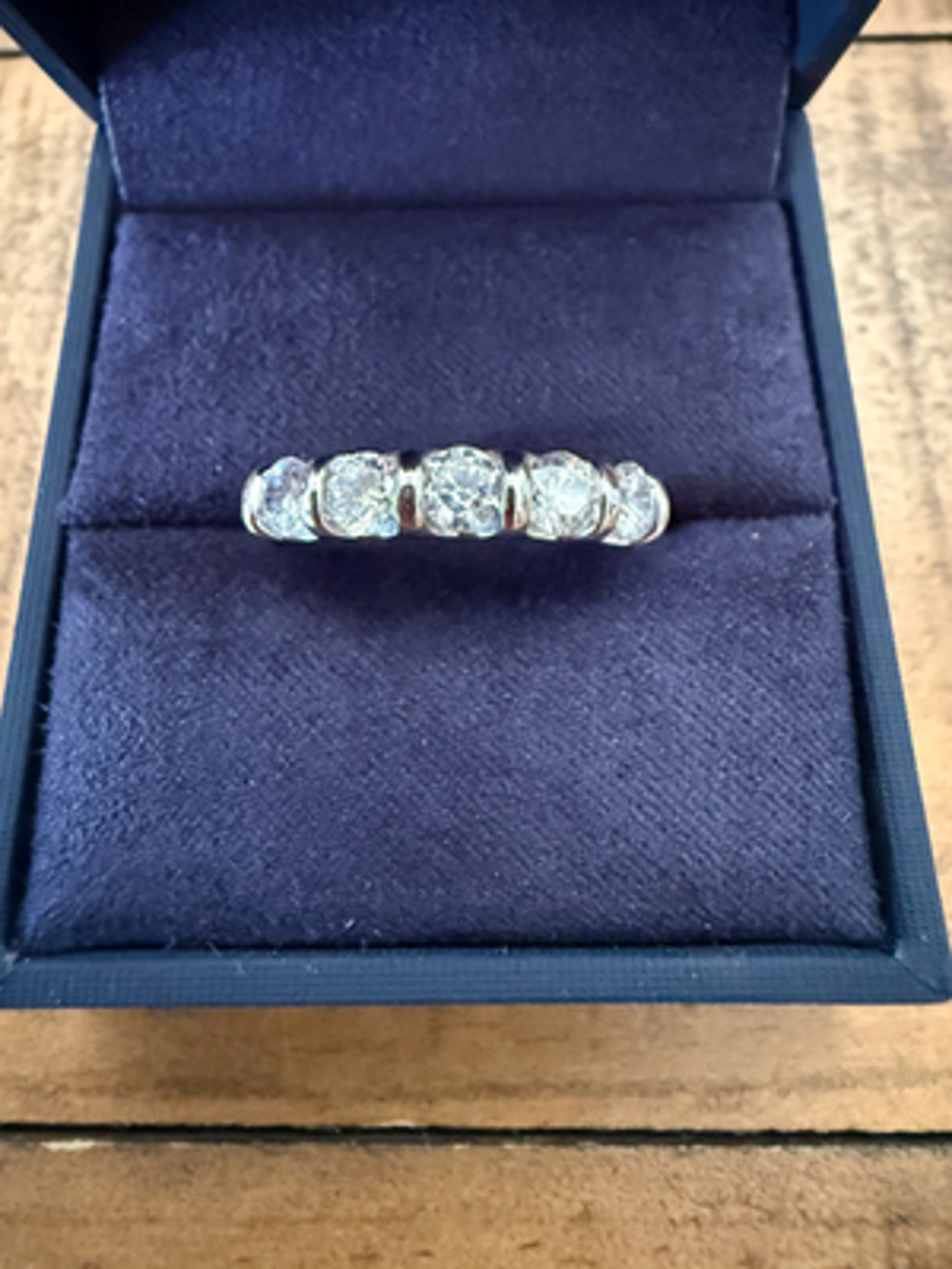 Brillant 1.50 ct Lab Created White Sapphire Anniversary band 925 Silver Sz 7